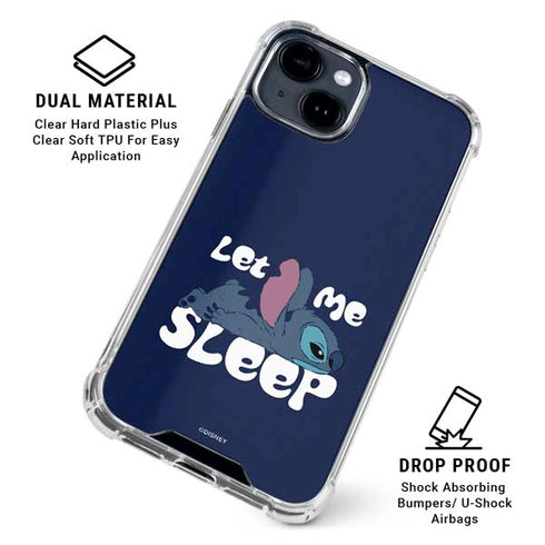 Disney Lilo and Stitch Let Me Sleep iPhone 14 Clear Case